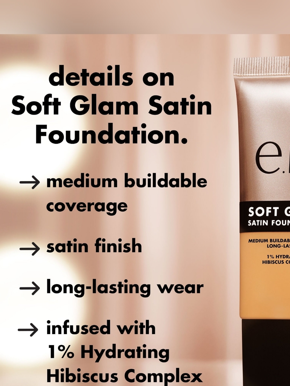 5/$25, Free: e.l.f cosmetics Soft Glam Satin Foundation (Shade: Medium Warm) - Picture 7 of 9